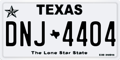 TX license plate DNJ4404