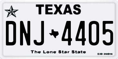 TX license plate DNJ4405