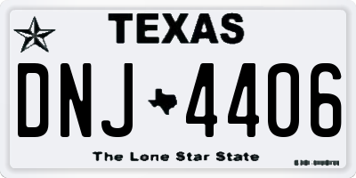 TX license plate DNJ4406