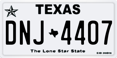 TX license plate DNJ4407