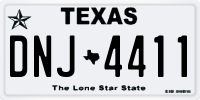 TX license plate DNJ4411