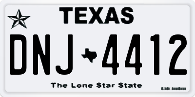 TX license plate DNJ4412