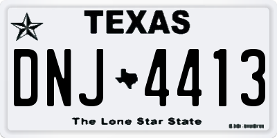 TX license plate DNJ4413