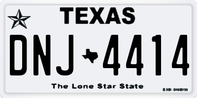 TX license plate DNJ4414