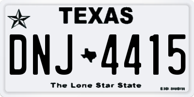 TX license plate DNJ4415