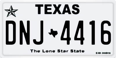 TX license plate DNJ4416