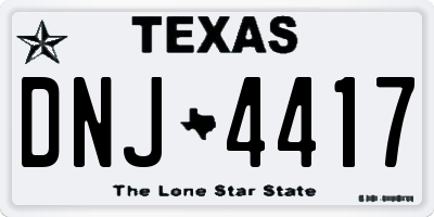 TX license plate DNJ4417