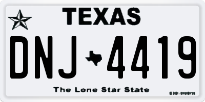 TX license plate DNJ4419