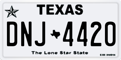 TX license plate DNJ4420