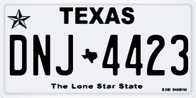 TX license plate DNJ4423