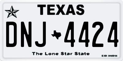 TX license plate DNJ4424