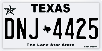 TX license plate DNJ4425
