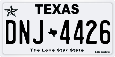 TX license plate DNJ4426