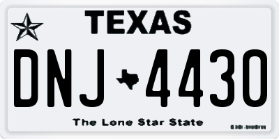 TX license plate DNJ4430