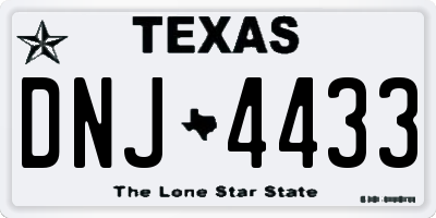 TX license plate DNJ4433