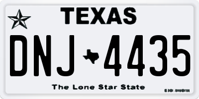 TX license plate DNJ4435