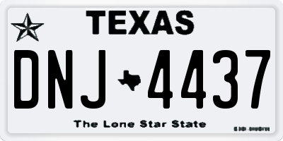 TX license plate DNJ4437