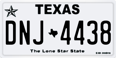 TX license plate DNJ4438