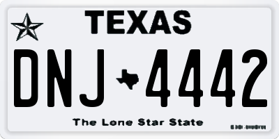 TX license plate DNJ4442