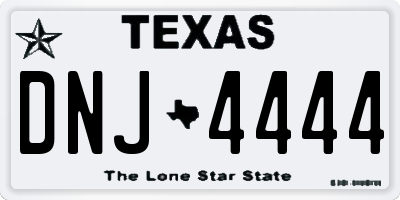 TX license plate DNJ4444