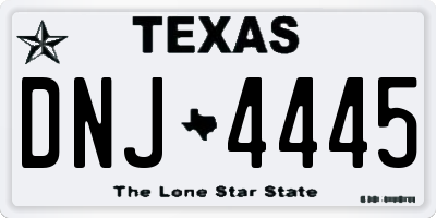 TX license plate DNJ4445
