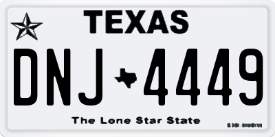 TX license plate DNJ4449