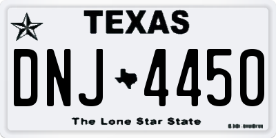 TX license plate DNJ4450