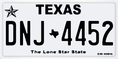 TX license plate DNJ4452