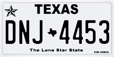 TX license plate DNJ4453