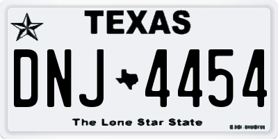 TX license plate DNJ4454