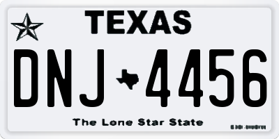 TX license plate DNJ4456