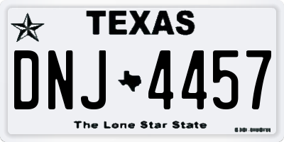 TX license plate DNJ4457