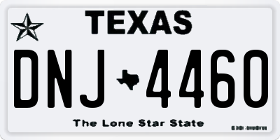 TX license plate DNJ4460