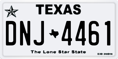 TX license plate DNJ4461