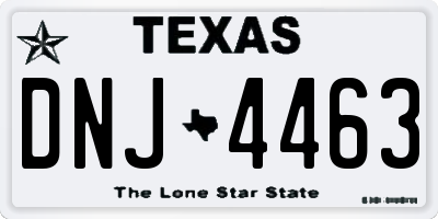 TX license plate DNJ4463
