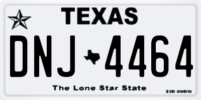 TX license plate DNJ4464