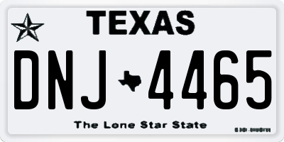 TX license plate DNJ4465