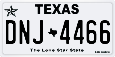 TX license plate DNJ4466