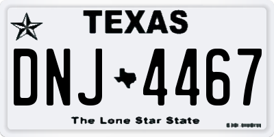TX license plate DNJ4467