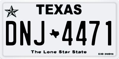 TX license plate DNJ4471