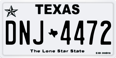 TX license plate DNJ4472