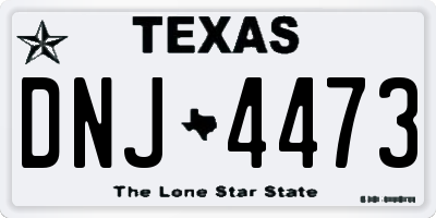 TX license plate DNJ4473
