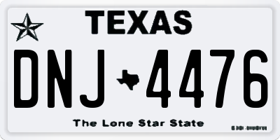 TX license plate DNJ4476