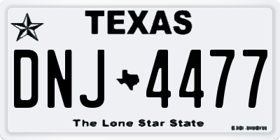 TX license plate DNJ4477