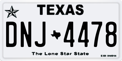 TX license plate DNJ4478