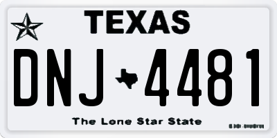 TX license plate DNJ4481