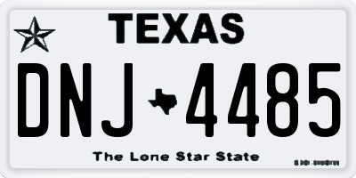 TX license plate DNJ4485