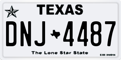 TX license plate DNJ4487