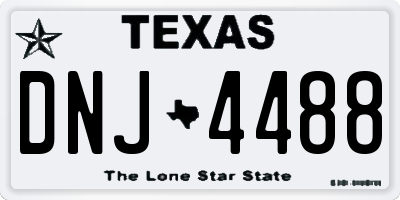 TX license plate DNJ4488