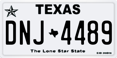 TX license plate DNJ4489